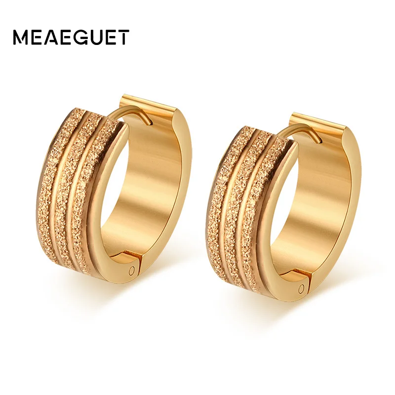 Модные детские мини серьги кольца Meaeguet матовые женские из нержавеющей стали в