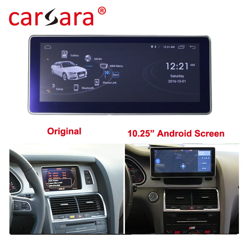10,2" Android монитор для Audi Q7 2006 до левая рука вождения сенсорный экран gps навигация мультимедийный плеер