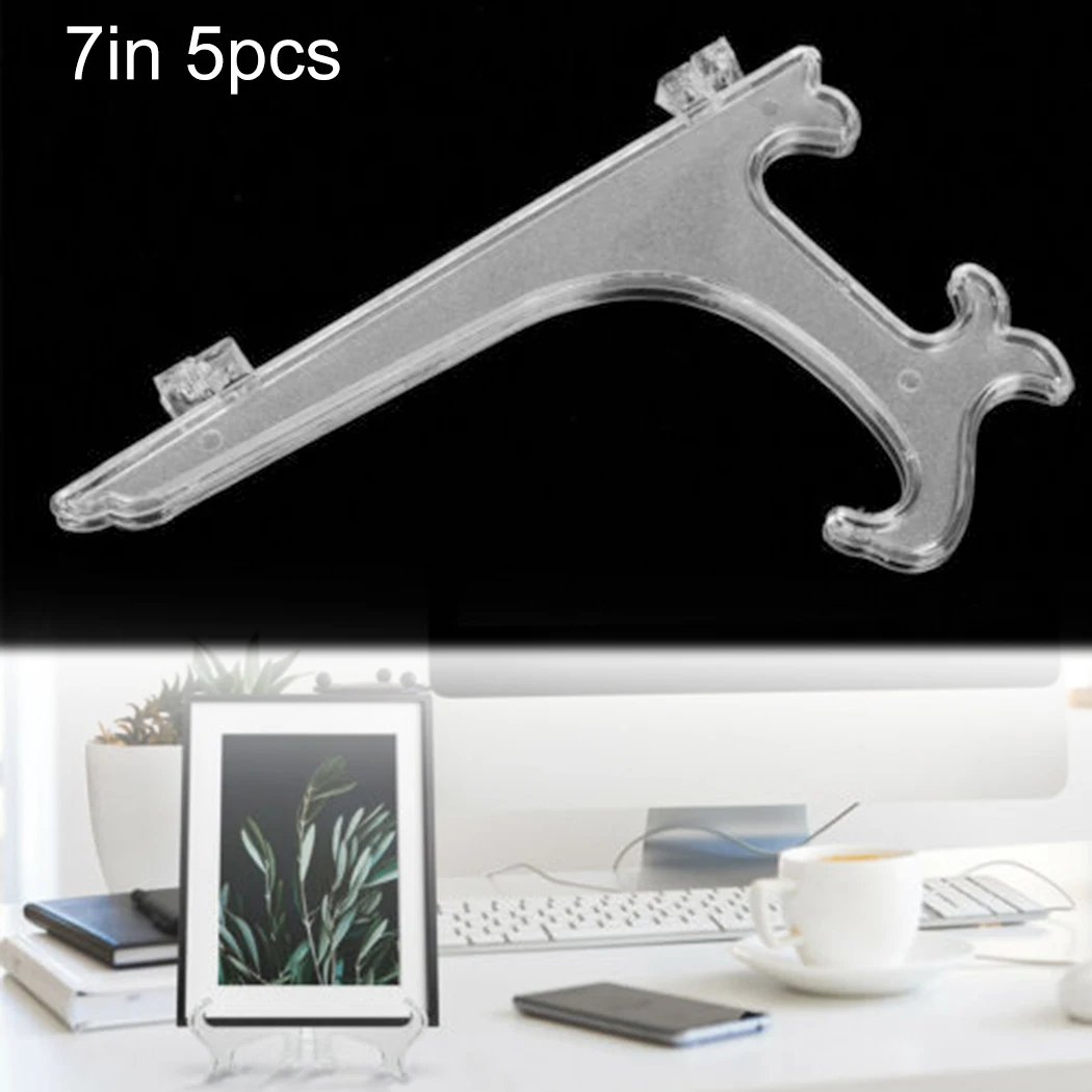 

5PCS Display Stand Black/Clear Plastic Display Stand Photo Book Holder Plate Picture Portable Stand Stander Art Foldable