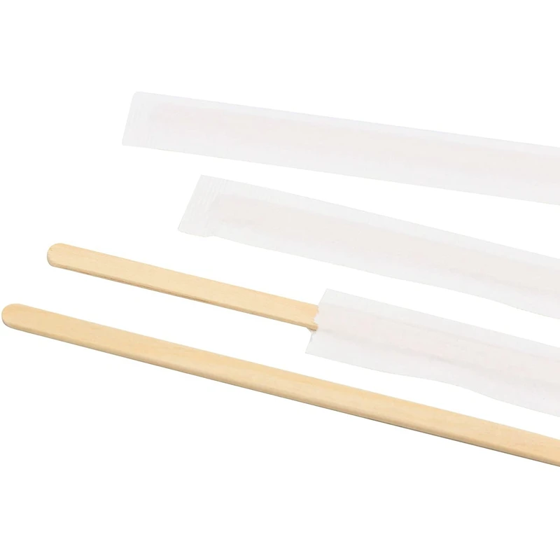 

5.5 Inch 500 Pcs Paper Wrapped Coffee Stirrers, Individually Wrapped Coffee Stirrers, Disposable Wood Coffee Sticks