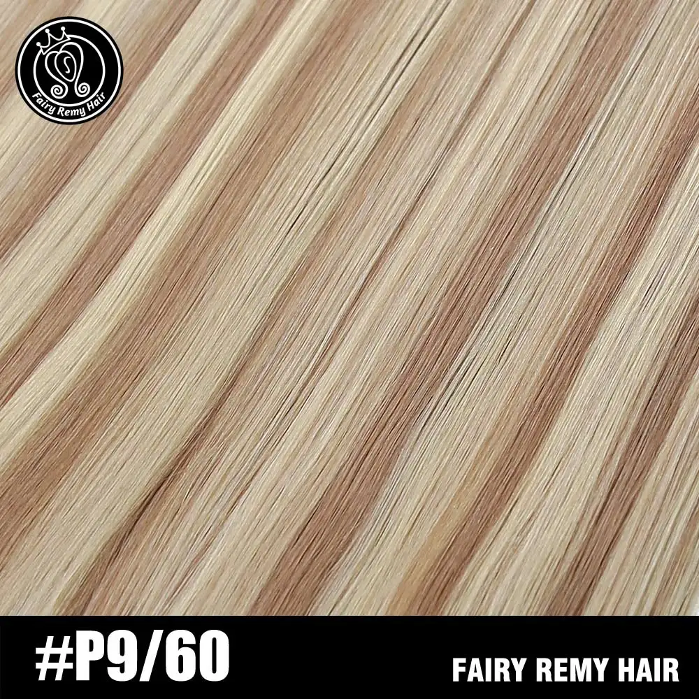 P9-60 Сказочные волосы remy, 100 г/шт., 18 дюймов, настоящие европейские прямые человеческие волосы, пряди, уток, выделенный цвет пианино, человеческие волосы remy - Цвет: P9-60