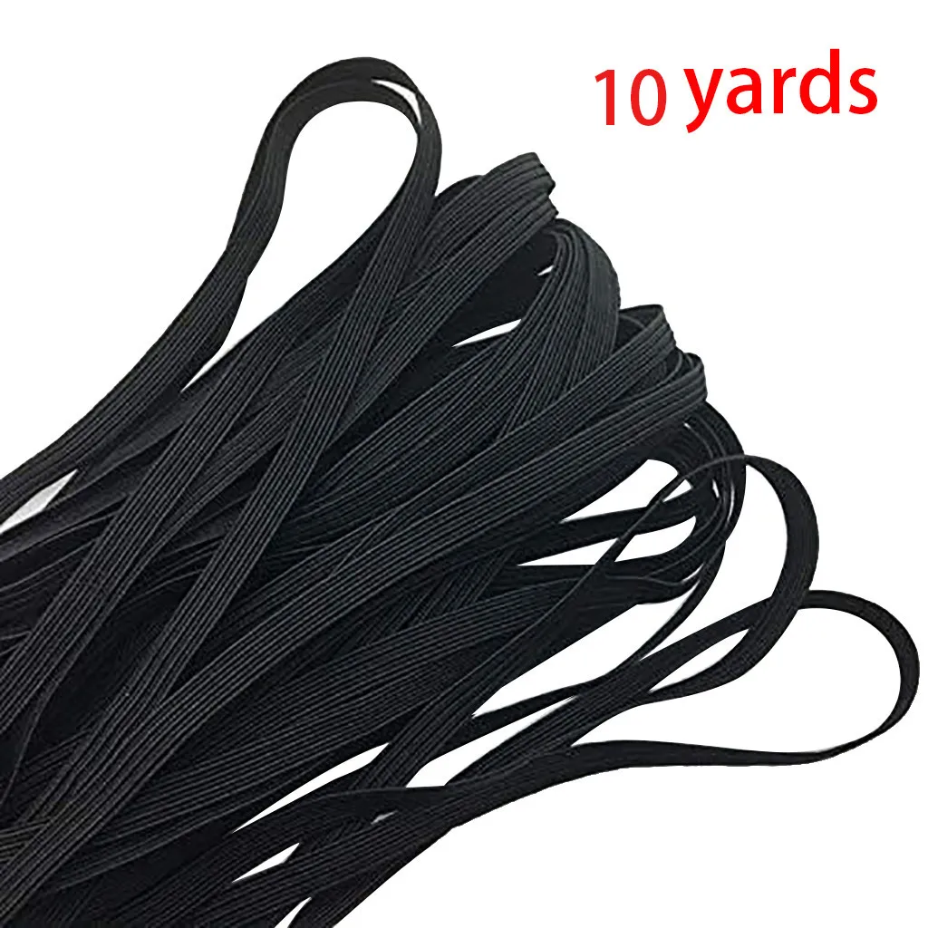 

New Black Color Adjustable Braiding Cords Elastic Bands Rope DIY Sewing Crafts Making Crafts Scarf Rope String Width 10yard