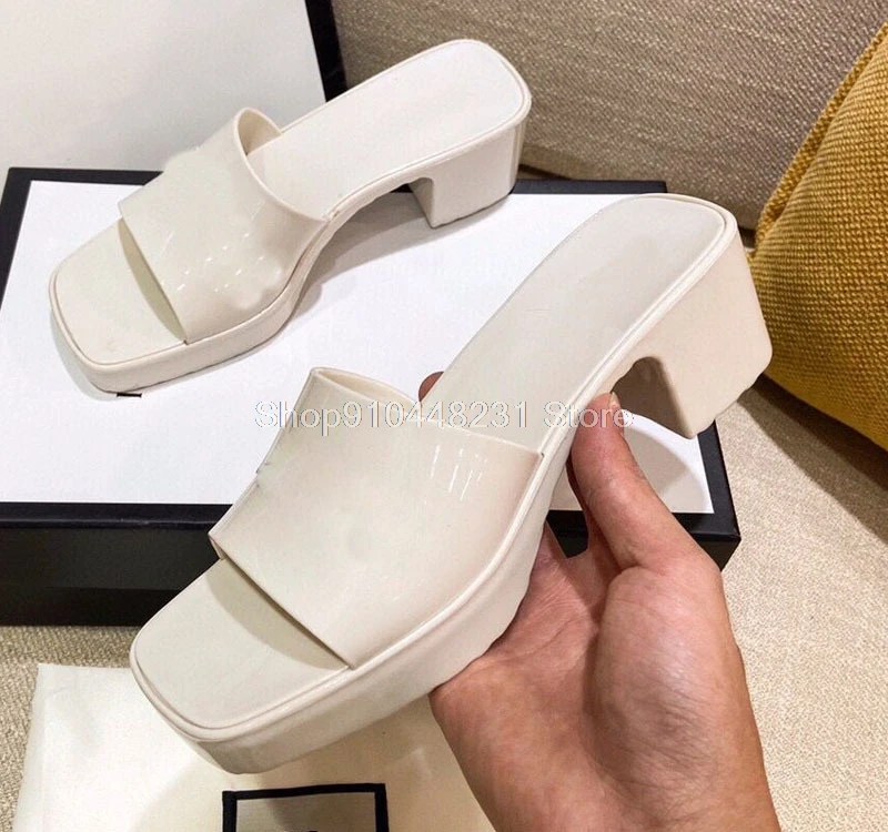 

Candy Color Platform Jelly Shoes Summer Women's Beach Slippers Outdoor Casual Rubber Shoes Summer Thick Sole flipflops Slides
