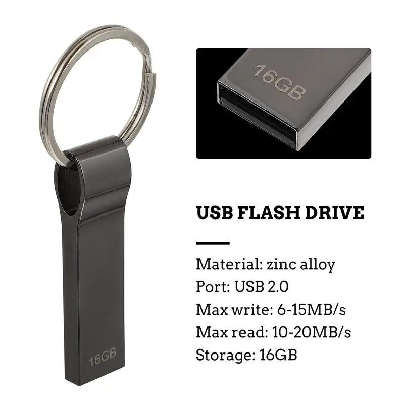 

Thumb Drive with Keychain Zinc Alloy USB 2.0 Jump Drive 32GB Computer Accessory