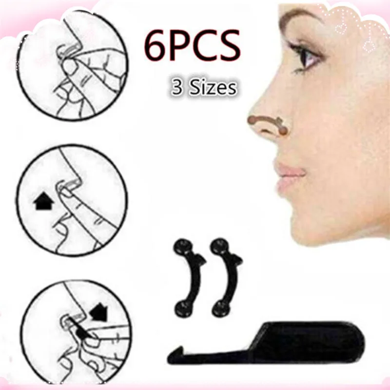 

6PCS/Set 3 Sizes Beauty Nose Up Lifting Bridge Shaper Massage Tool No Pain Nose Shaping Clip Clipper Women Girl Massager Hot