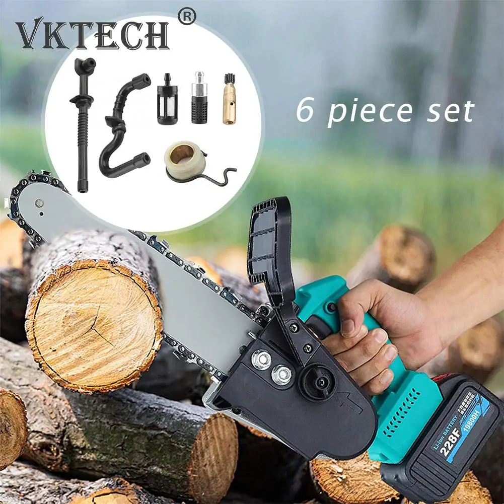 

6pcs Oil Pump Worm Gear Fuel Oil Filter Line Hose Kit Chainsaw Parts Household Electricity Accessories for Stihl MS180 MS170