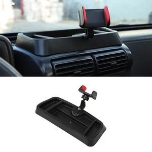 car center console gps navigation bracket phone holder for jeep wrangler tj 1997 2006 interior accessories abs black styling free global shipping