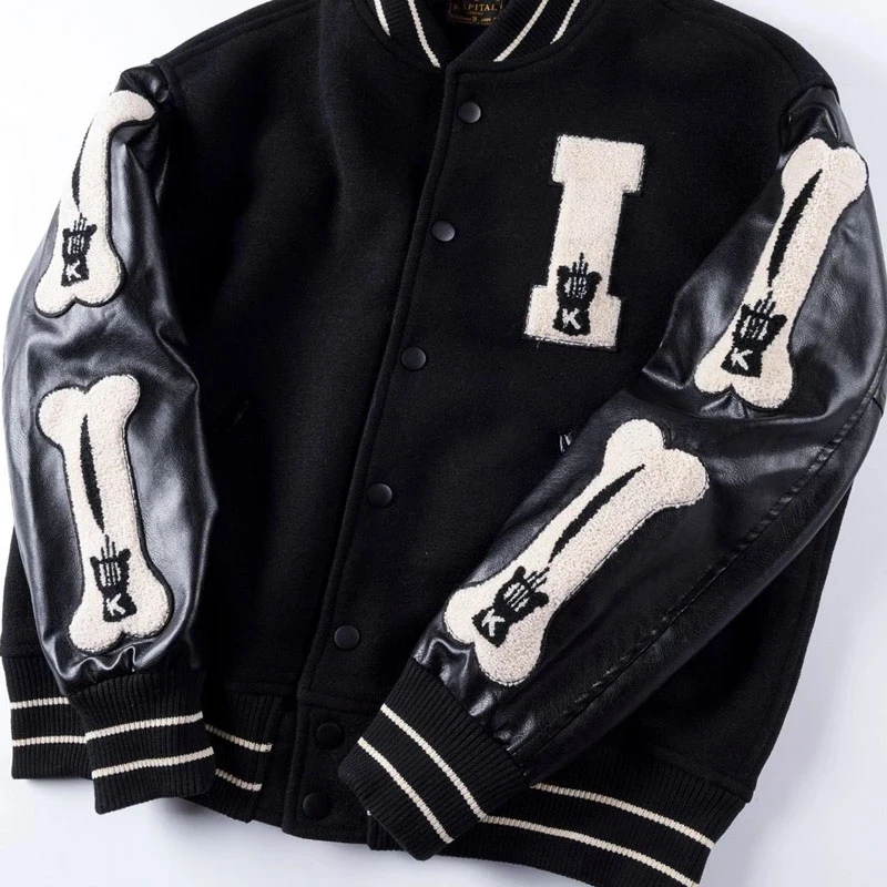 Куртка мужская меховая в стиле Харадзюку винтажная бейсбольная куртка пэчворк с