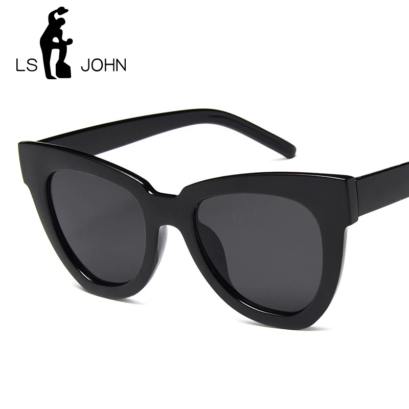 Женские винтажные солнцезащитные очки LS JOHN леопардовые кошачий глаз с защитой