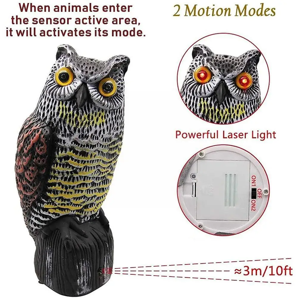 

New Garden Bird Repellent Wind Blows Its Head To Rotate 360 Shaking Head Owl Garden Decoration Degrees Q9F2