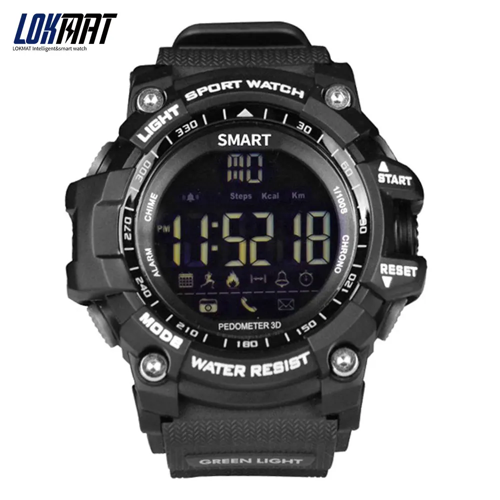 Lokmate bluetooth SmartWatch цифровые часы Шагомер Смарт часы мужские водонепроницаемые IP67 Спорт для ios Android телефон