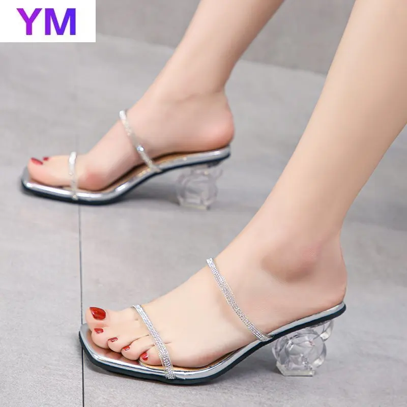 

Women's Sandals Fashion PVC Ladies Crystal Elegant Female Shoes Summer Outside Sandals Zapatillas Casa Mujer Sapato Feminino