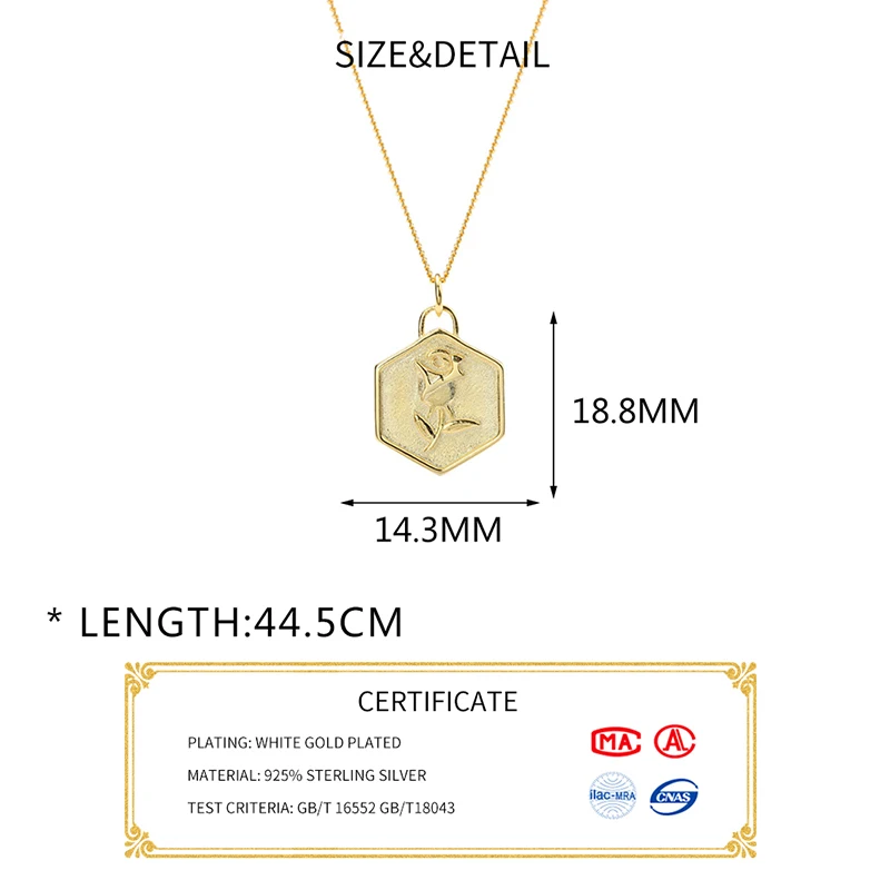 INZATT Настоящее серебро 925 проба геометрический цветочный кулон ожерелье для модных женщин вечерние ювелирные изделия аксессуары подарок