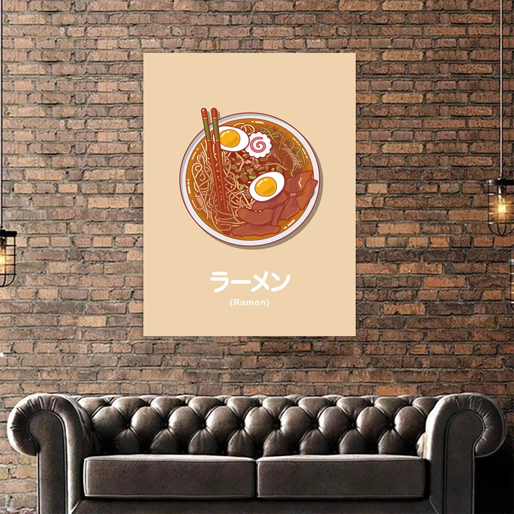 

Canvas Modern Picture Home Decoration Japanese-style Narutomaki Ramen Painting Wall Art Prints Poster Modular Frame Living Room