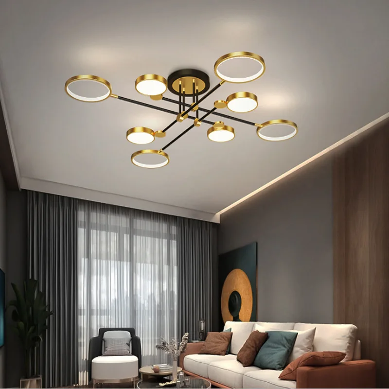 Modern Led Chandelier Ceiling Lamp With Remote Control Dimmable For Living Room Bedroom Dining Kitchen Nordic Hanging Light | Лампы и