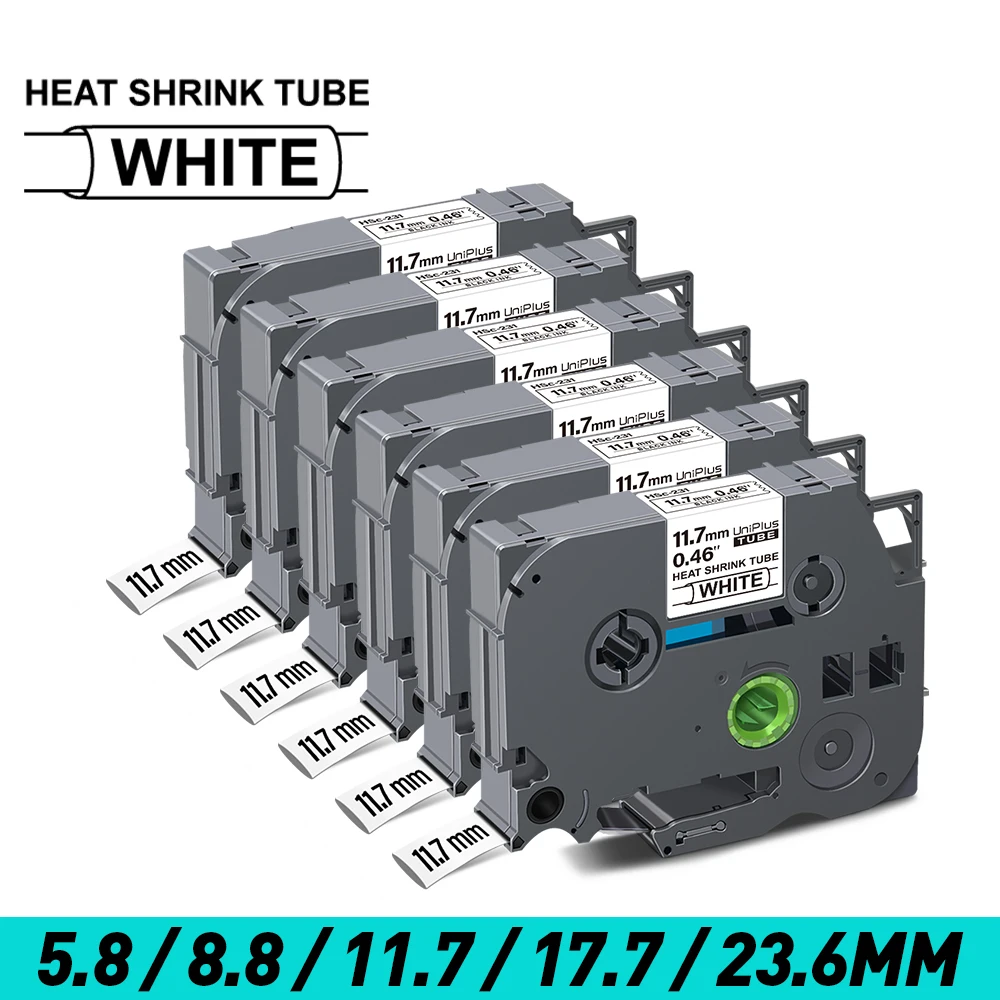 

4/6PK, термоусадочная трубка, этикетка, лента, стандартная, совместимая с Brother этикетка 231, черная на белом, 11,7 мм, лента для проводов и кабелей