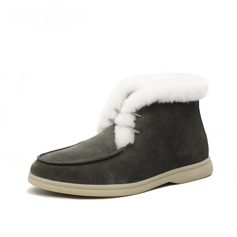 

Women's Snow Boots Natural Fur Ankle Boots Winter Comfortable Flat Fur Boots Women's Shoes