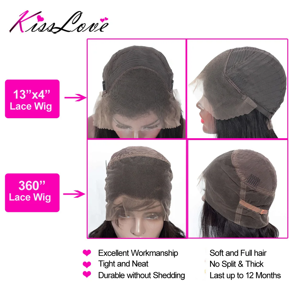 Натуральные волосы Remy Kiss Love с волнистыми волосами 13х4 360 кружевных фронтальных