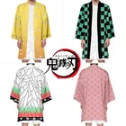 Длинный кардиган с рассеканием демонов Tanjirou Agatsuma Zenitsu, куртка-накидка, повседневная одежда для пары