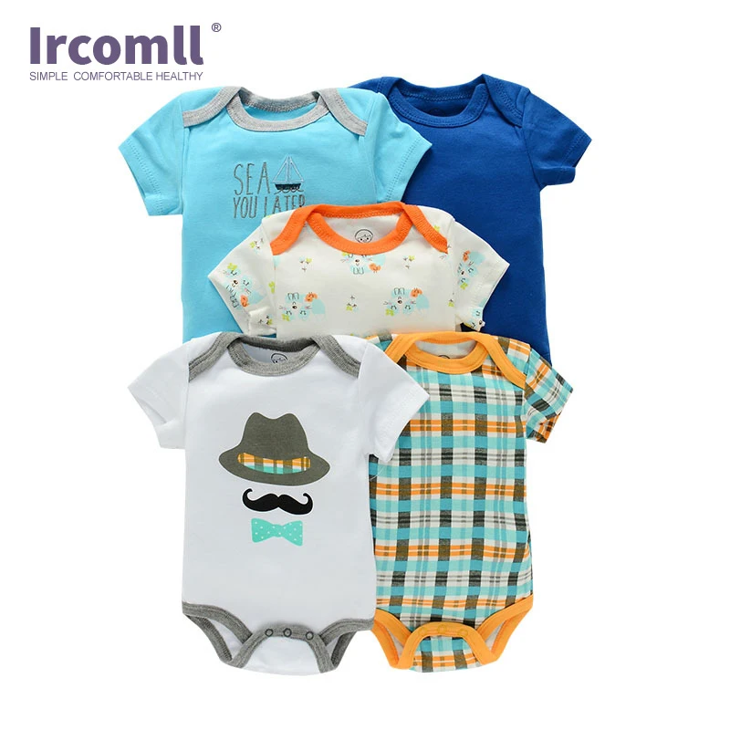Ircomll 5 шт./лот Одежда для новорожденных мальчиков и девочек Боди младенцев Модные