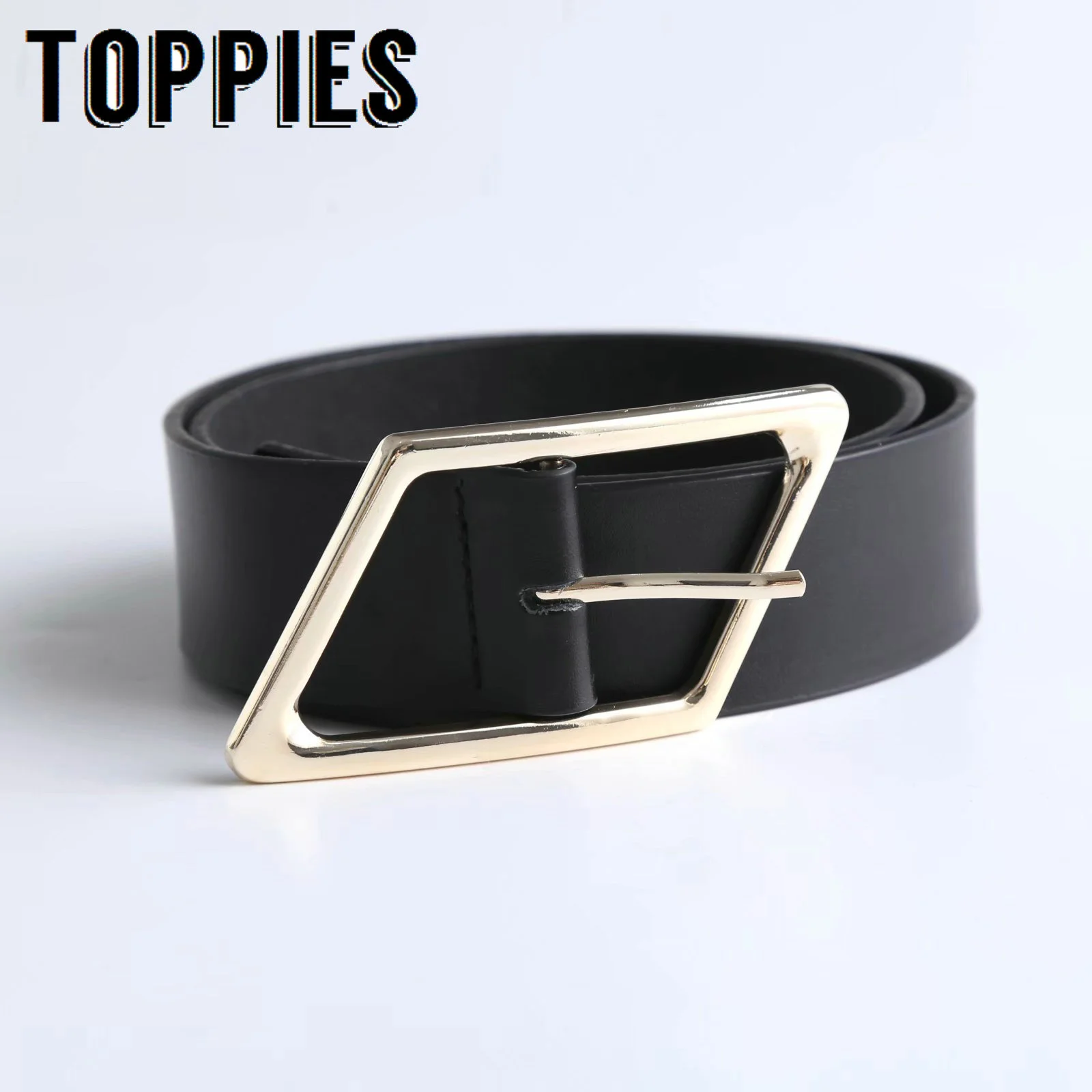 

Ремень Toppies женский с ромбами, пояс из качественной кожи, черный