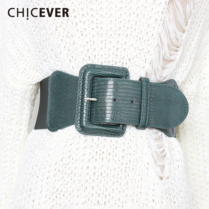 Пояс с высокой талией для женщин CHICEVER корейский стиль тонкий эластичный пояс