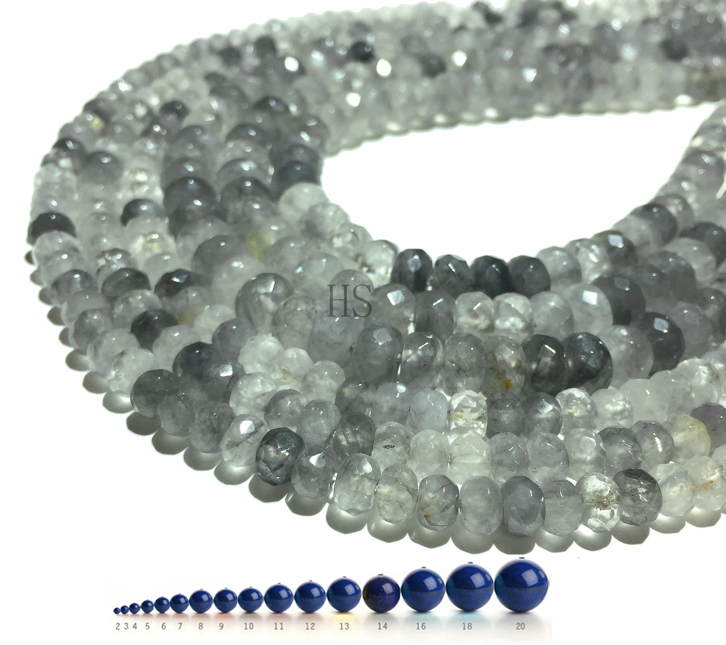 Натуральный камень пасмурный кварц Рондель граненый круглый свободный бисер