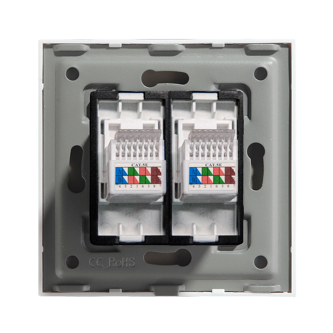 Двойная Сетевая розетка BSEED CAT5 RJ45 для передачи данных европейский стандарт 86*86 мм