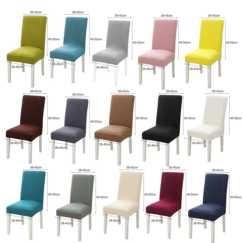 

Polar Fleece Fabric Dining Room Chair Covers Universal Size Elastic Chair Slipcovers Seat Case For Wedding Banquet