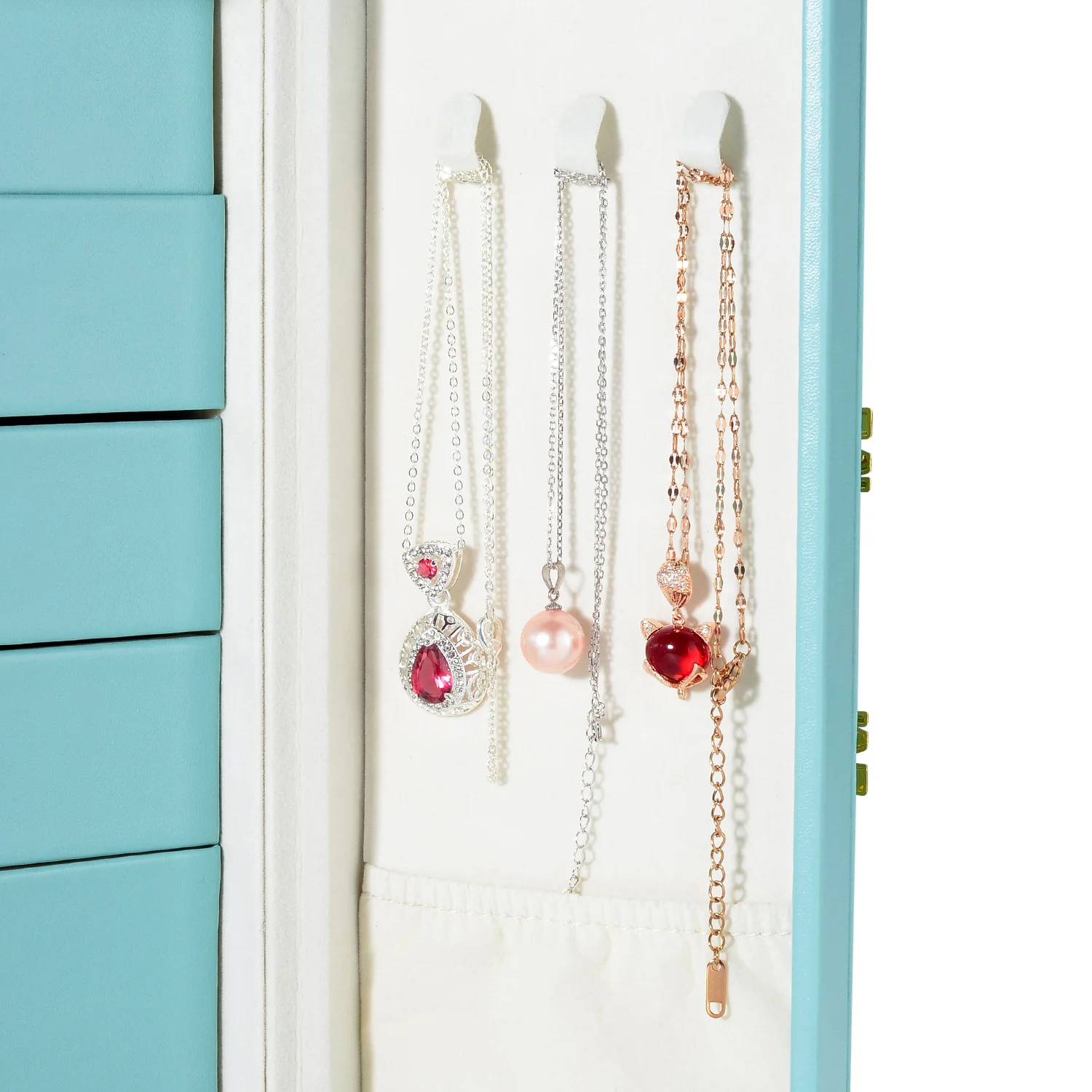 New multi-layer large-capacity jewelry box, multifunctional PU leather drawer earring storage box, Korean jewelry box