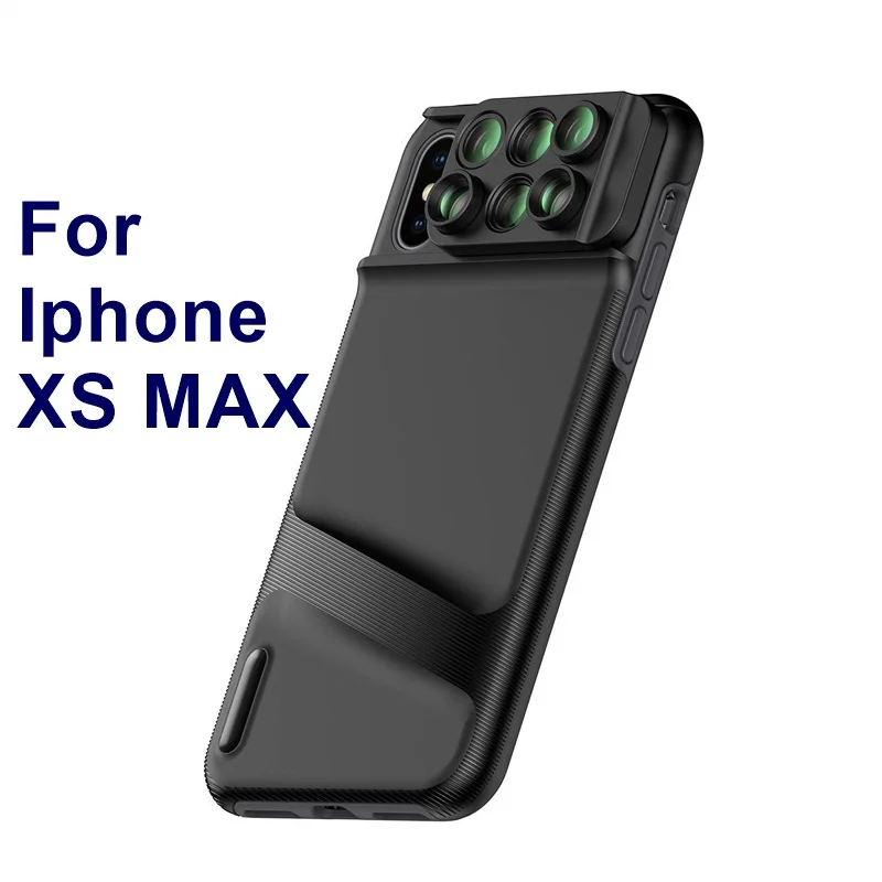 For Iphone XS MAX Tongdaytech объектив камеры для Iphone X XR XS 11 Pro MAX 6 в 1 чехол для телефона рыбий глаз Широкоугольный макро объектив Para Celular рыбий глаз - Цвет: For Iphone XS MAX