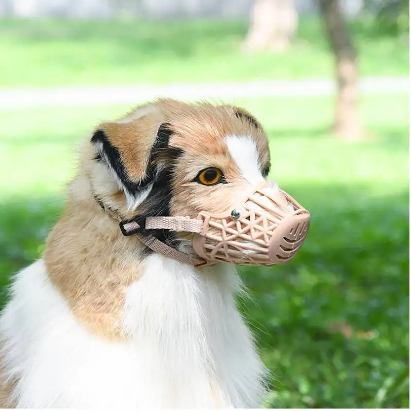 Коричневая прочная маска пластиковая корзина для мордочки собак дизайнерская
