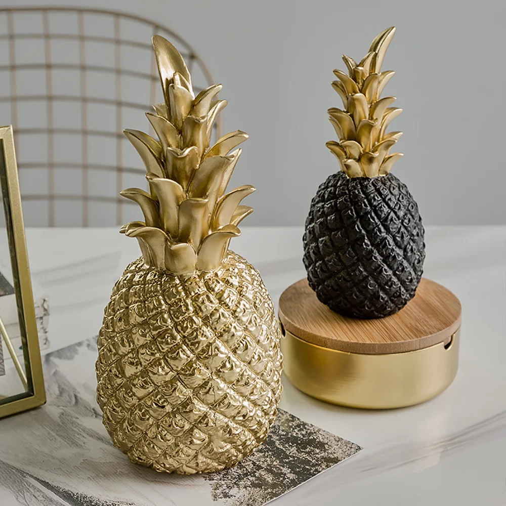 

Nordic Modern Home Decor Golden & White Pineapple Creative Wine Cabinet Window Desktop Display Props Home Decoration Accessories