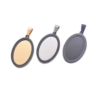 dropshipping mirror polished stainless steel id tag pendant oval military dog tag jewelry with black stainless steel frame