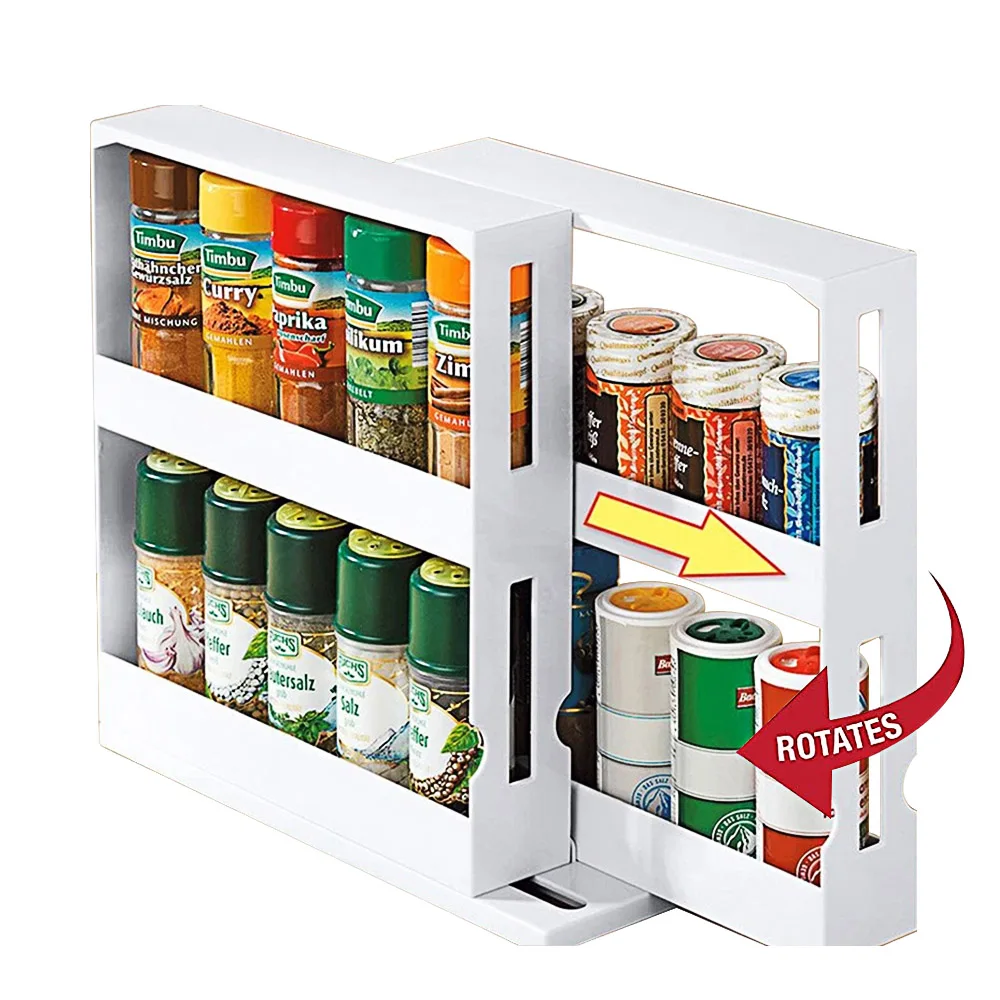 

Kitchen Spice Organizer Rack Multi-Function Rotating Storage Shelf Slide Kitchen Cabinet Cupboard Organizer Kitchen Storage Rack