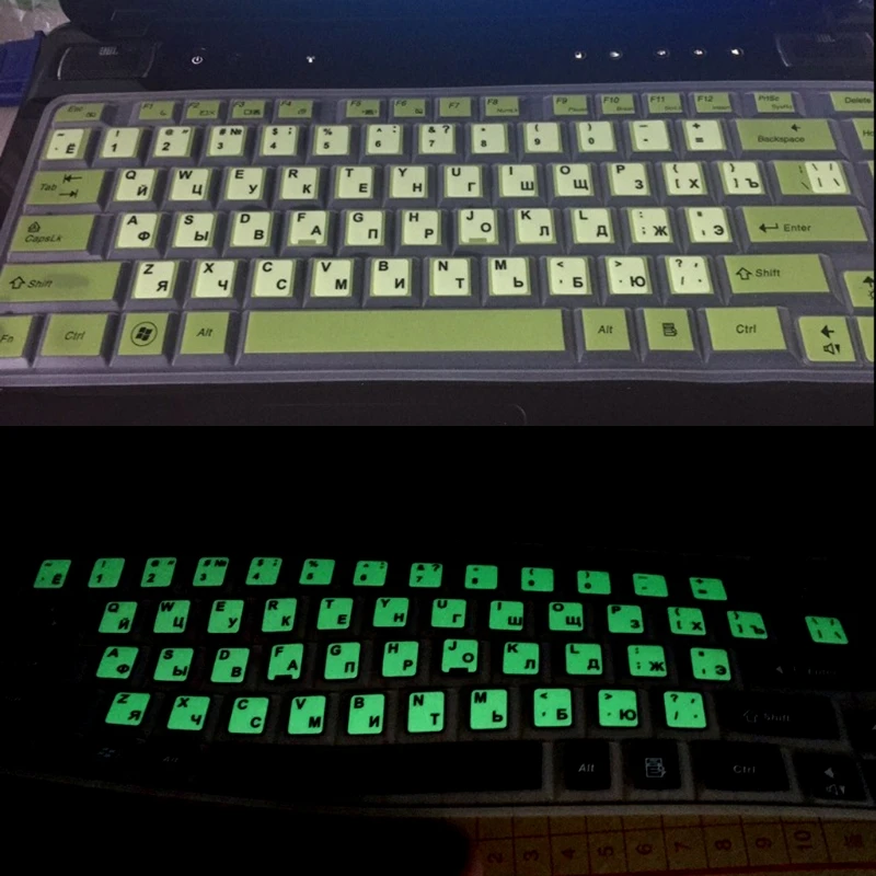 

J2FD Russian Letters Ultrabright Fluorescence Luminous Keyboard Sticker
