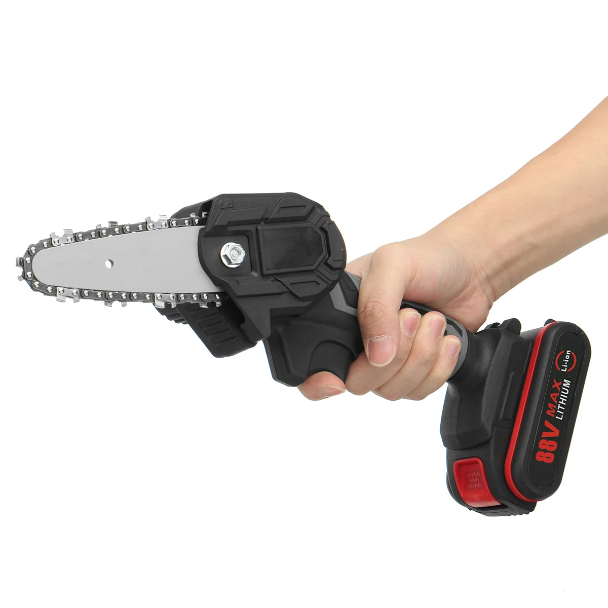 

88V 800WPortable Electric Pruning Saw Rechargeable Electric Chain Saw with Lithium Battery Charger Woodworking Garden US EU Plug