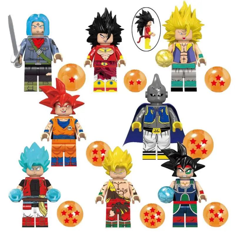 8 шт./компл. аниме Dragon Ball Z Супер Saiyan строительные блоки игрушки