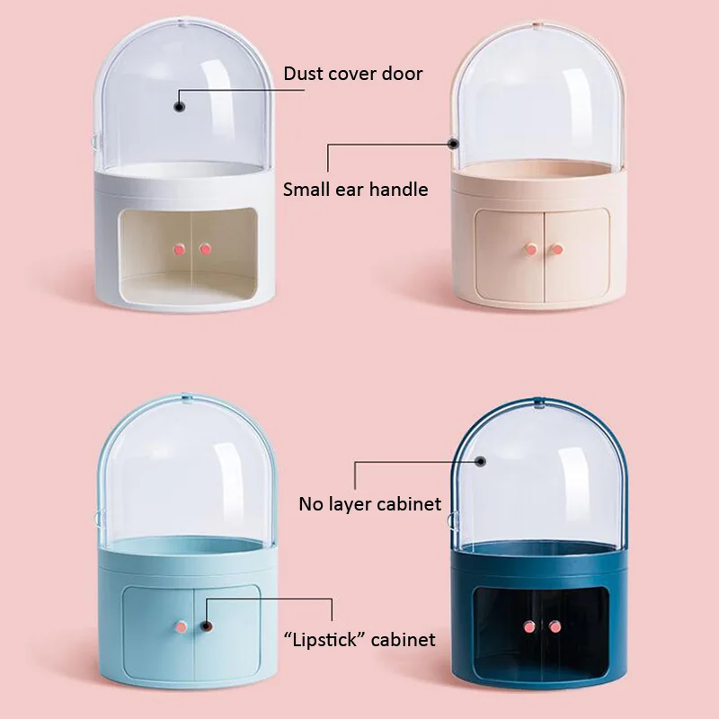 Ящик для хранения косметики коробка вместительная Пылезащитная в ванной комнате