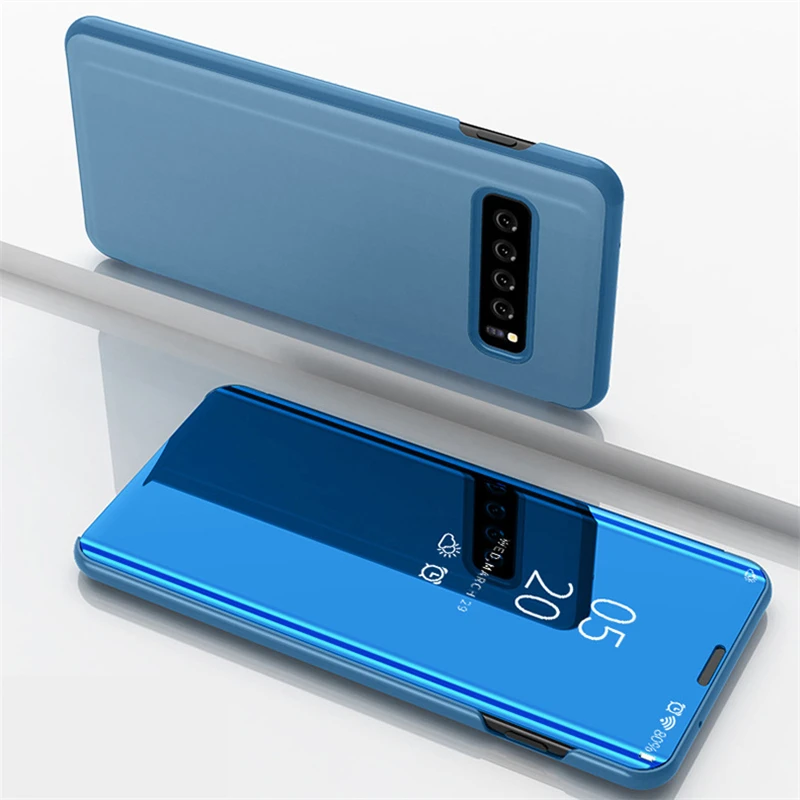 Luxury Clear View Mirror Flip Case For Samsung Galaxy S10 S20 S8 S9 Plus S6 S7 Edge Note 5 8 9 10 Pro Stand Cover | Мобильные