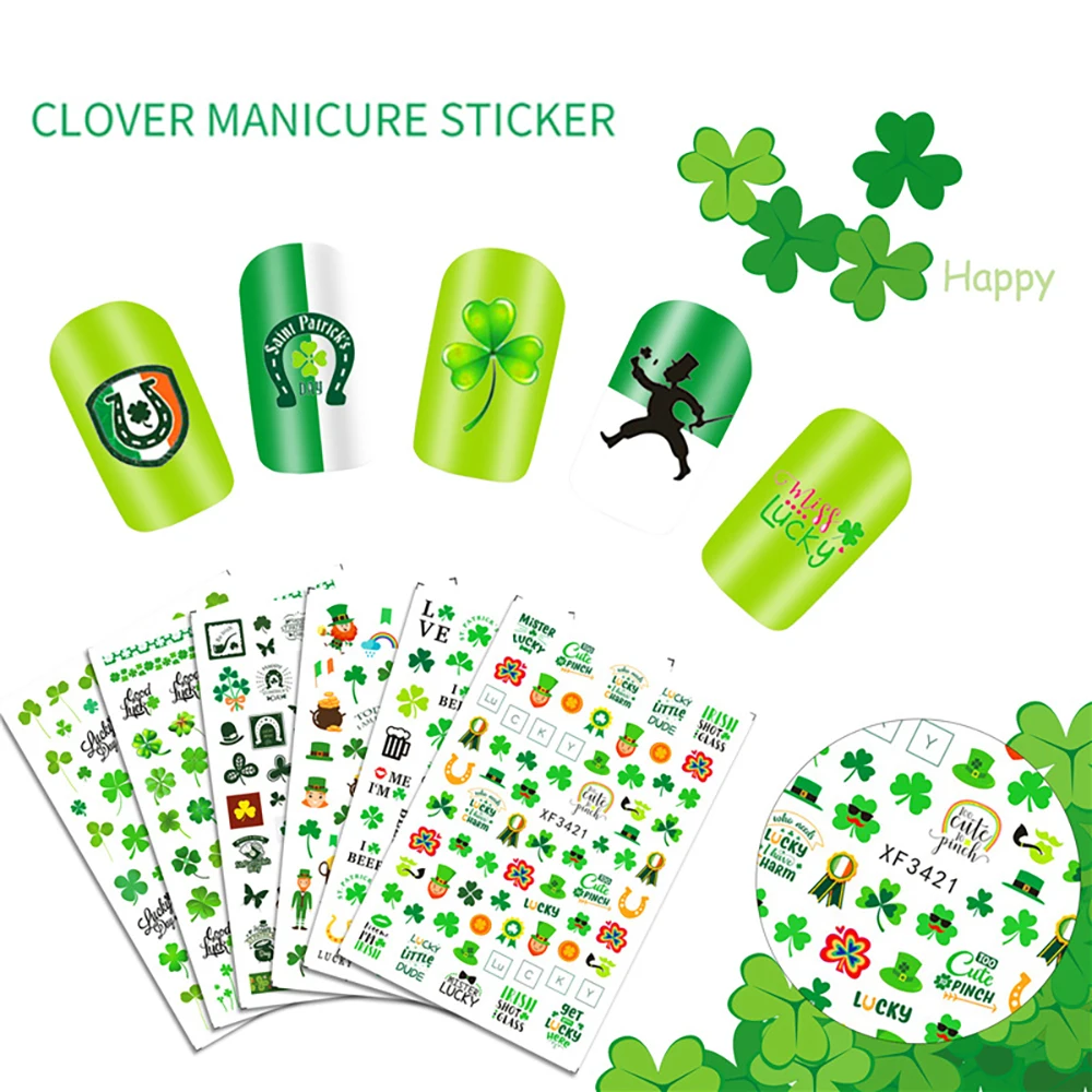 10 шт./компл. повезло четыре листа Клевер &quotсделай сам&quot украшение для ногтей