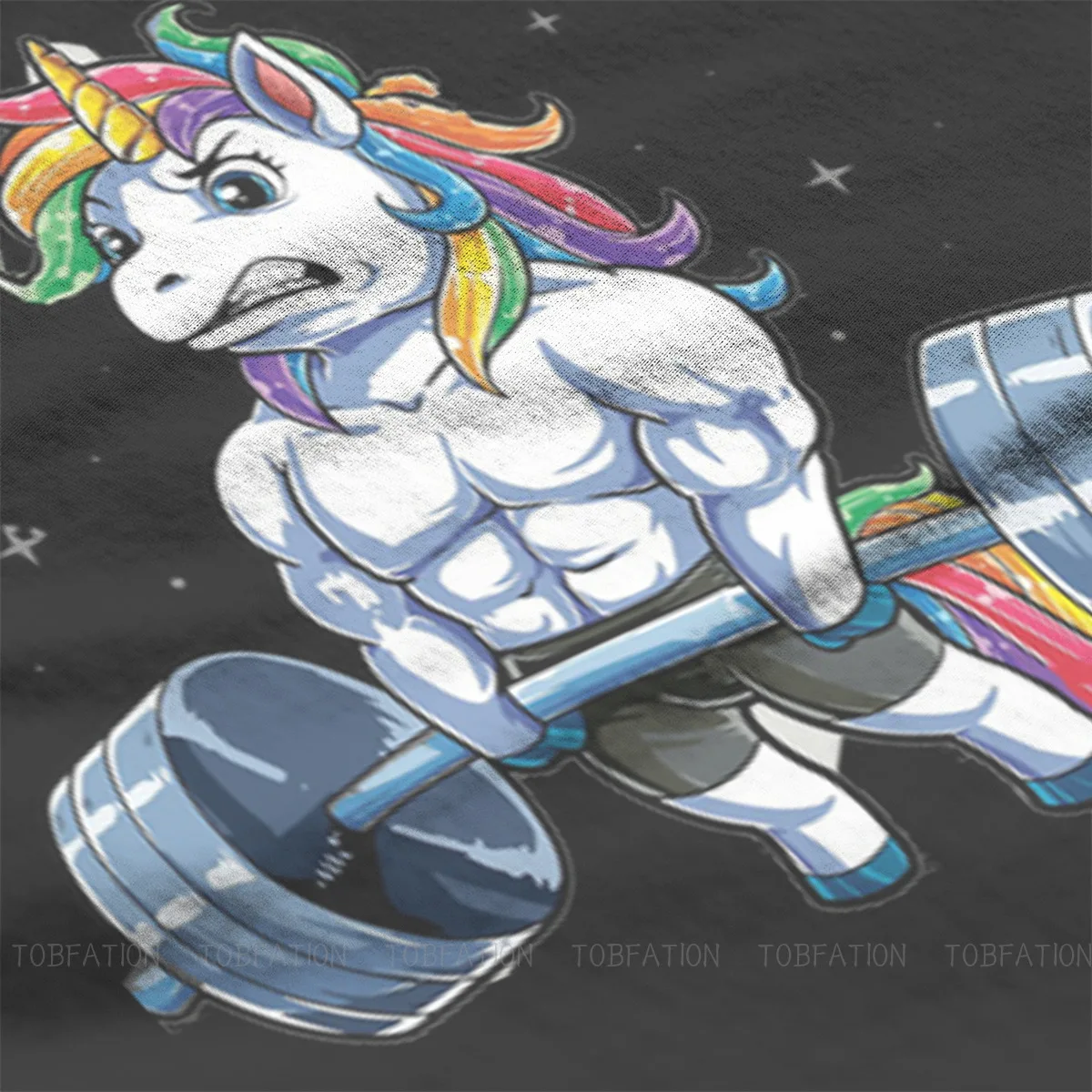 Футболка для фитнеса тренажерного зала с круглым вырезом единорог тяжелая