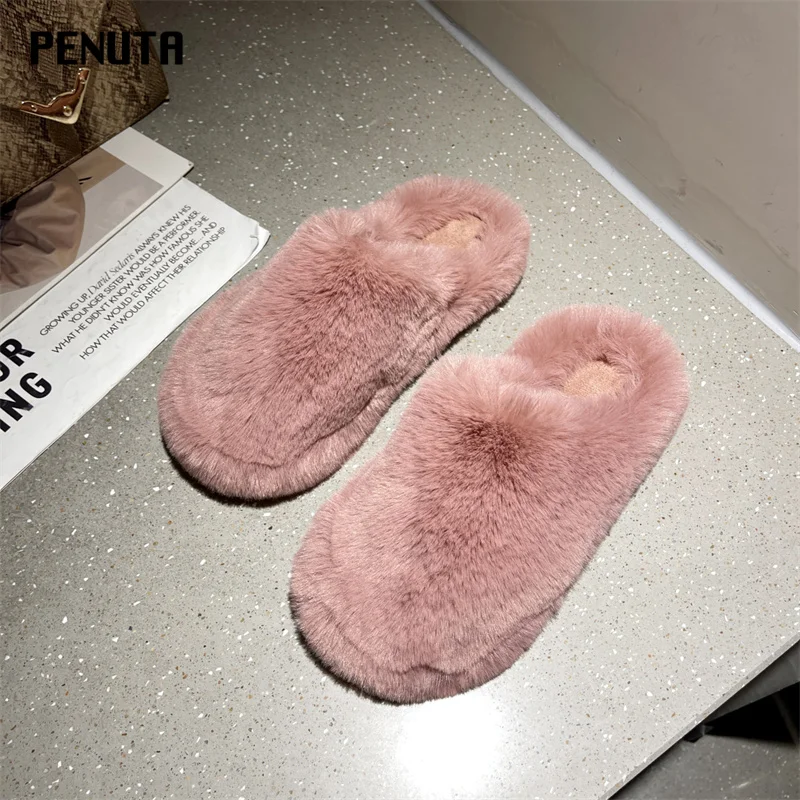 

Winter Slides For Women 2021 Pink Beige Black New Slippers Soft Home Shoes Indoor non-slip slide Comfortable footwear M012P