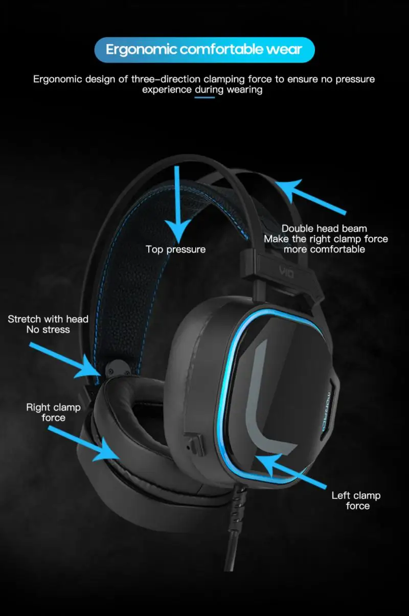 Профессиональные студийные наушники с микрофоном 7 1 каналов накладные Проводные