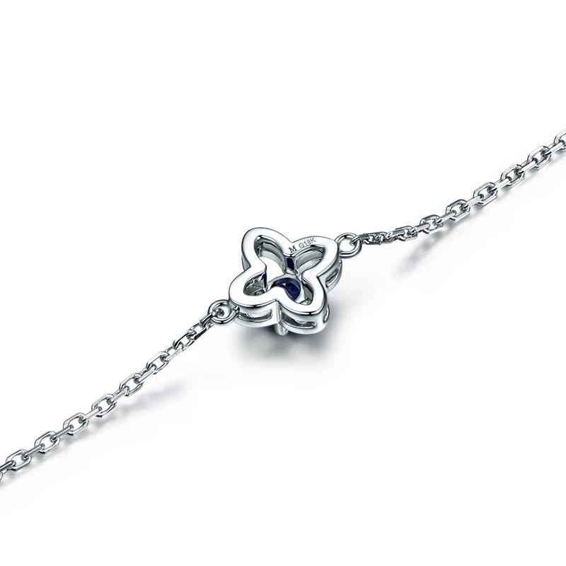 MLZB женские браслеты из чистого золота 18 карат с натуральным сапфиром Изящные