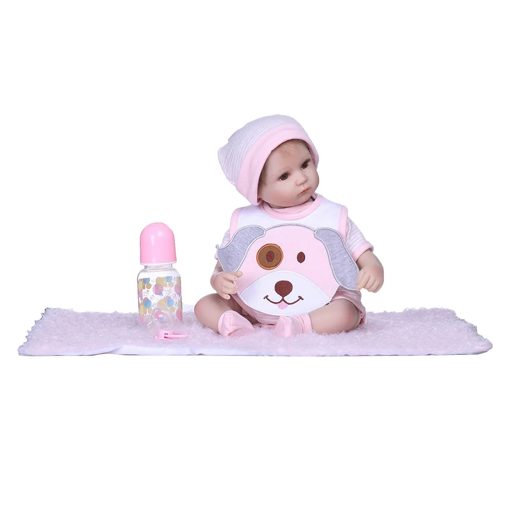 

16inch 40cm Silicone Baby Doll Dog Pattern Clothes Xmas Gifts Kids Playmates