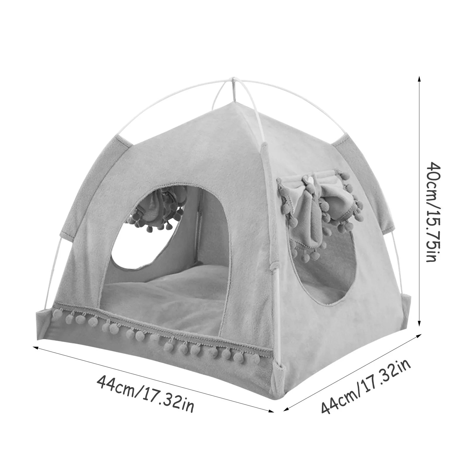 

Pets Tent With Breathable Window Detachable Washable Folding Bed Elastic Support Bracket Small Dog House Accessories Products
