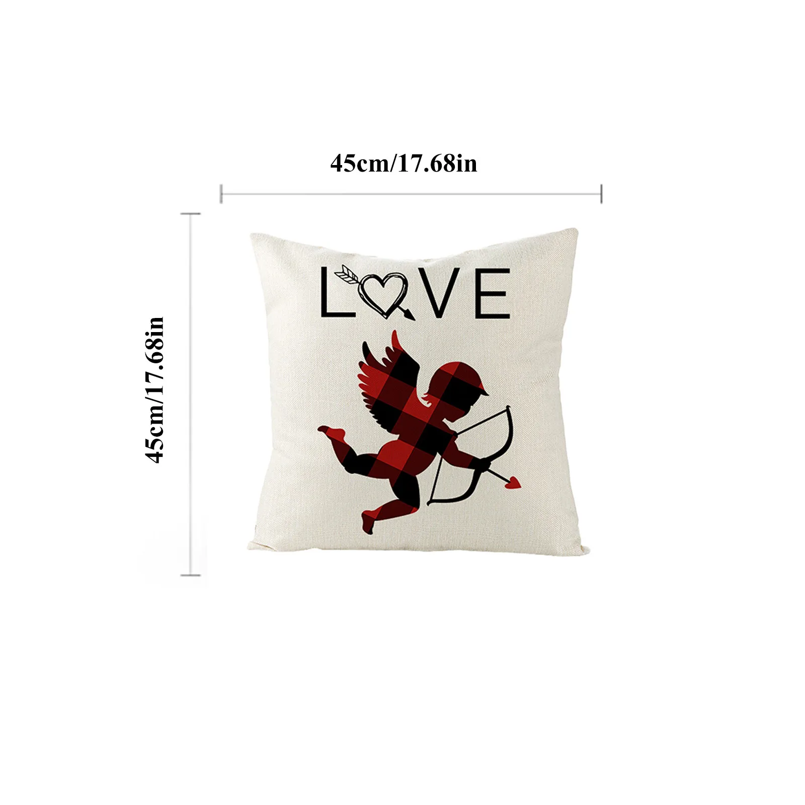 

4pc Cushion Cover Valentine's Day Cotton Throw Pillow Case Square Sofa Waist Cushion Cover Pillow Cover Sofa Decorative Cushion