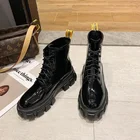 Женские ботильоны в стиле панк на платформе, черные мотоциклетные ботильоны в британском стиле, в стиле Харадзюку, осень 2021