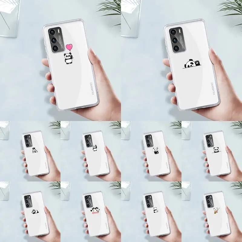 

Panda Cat Dinosaur fashion Phone Case Transparent For Huawei MATE P 40 30 20 10 pro plus lite X 5G Soft TPU Clear Mobile bags